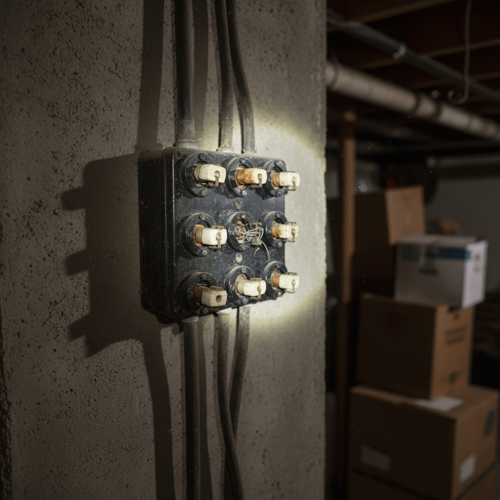 Alter Sicherungskasten im Keller